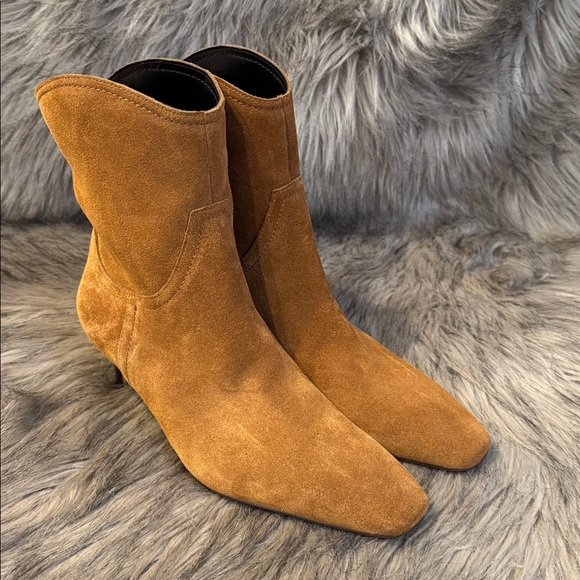 Nordstrom Brown Suede Heeled Boots Size 6.5 - Picture 8 of 10